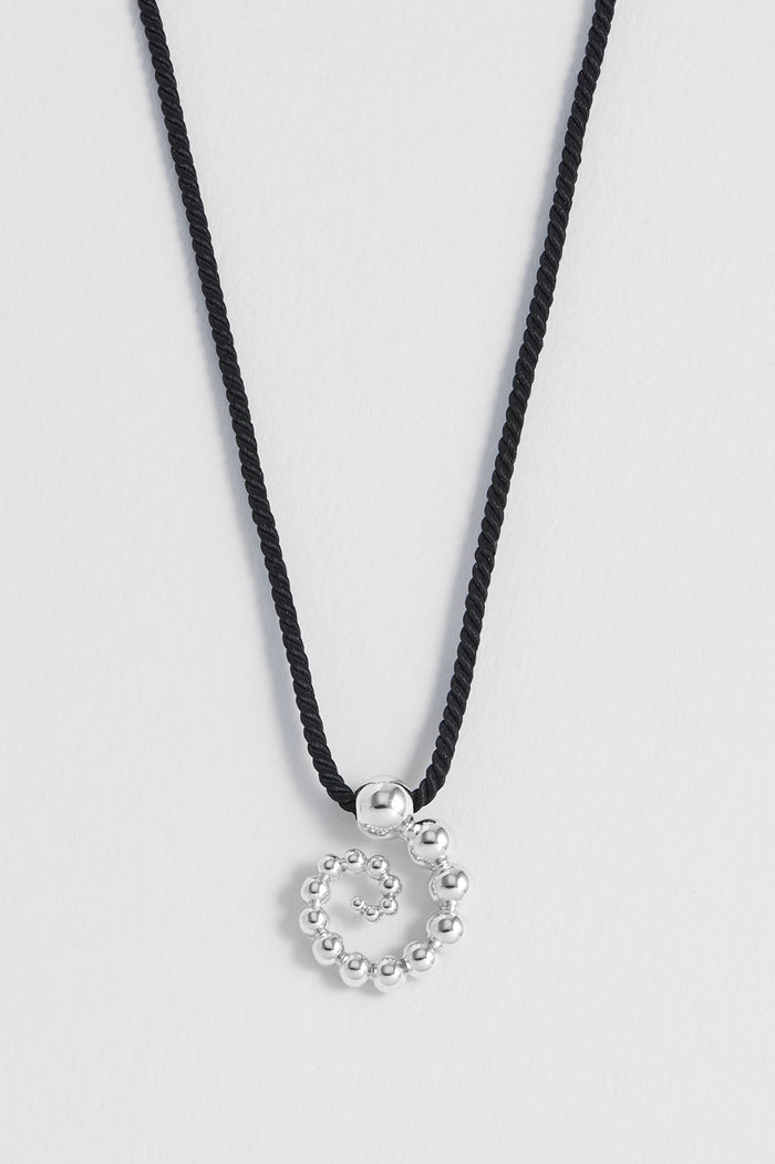 Estella Bartlett Swirl Cord Necklace Silver Plated