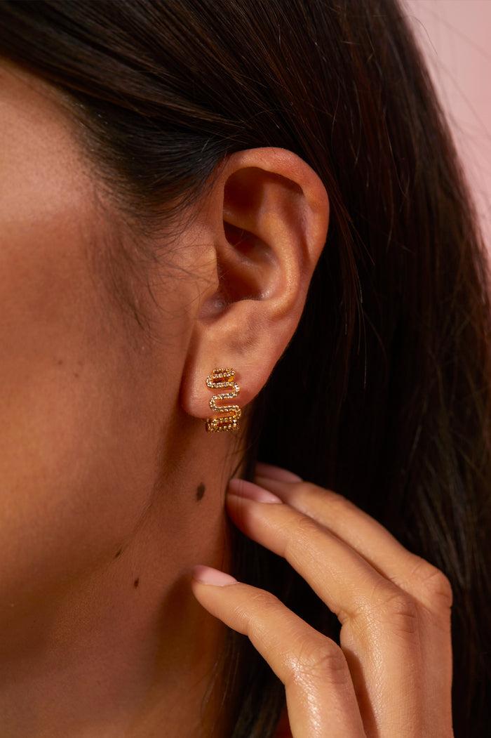 Estella Bartlett Swirl Hoops Gold Plated