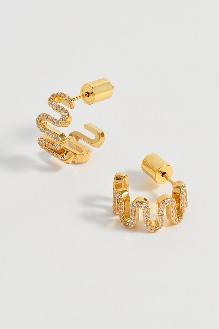 estella bartlett Swirl Hoops Gold Plated