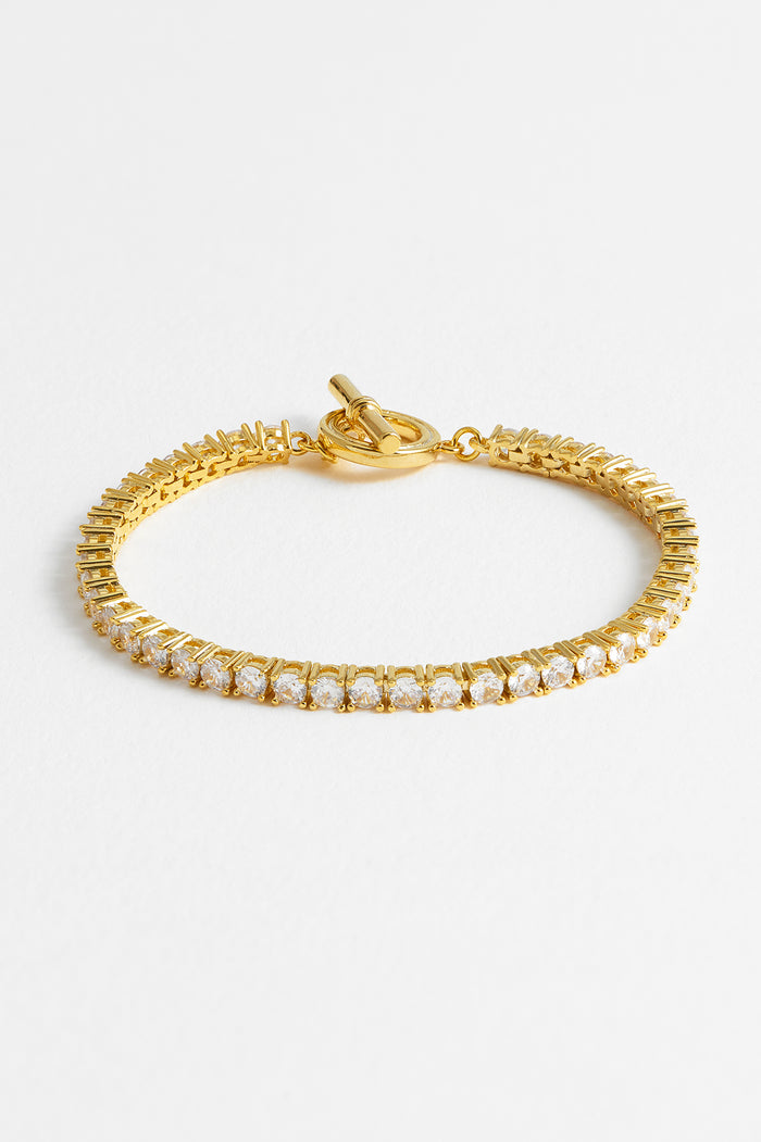 estella bartlett Tennis T-Bar Bracelet Gold Plated