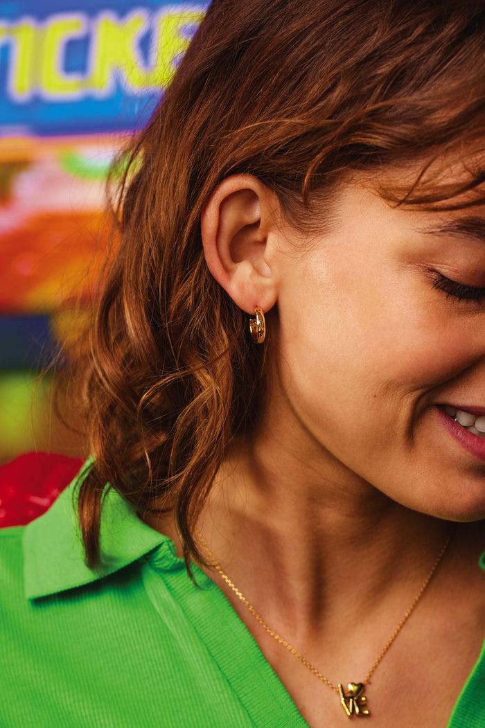 Estella Bartlett Textured Hoops Gold Plated