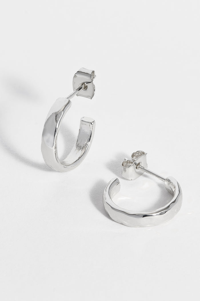 estella bartlett Textured Hoops Silver Plated