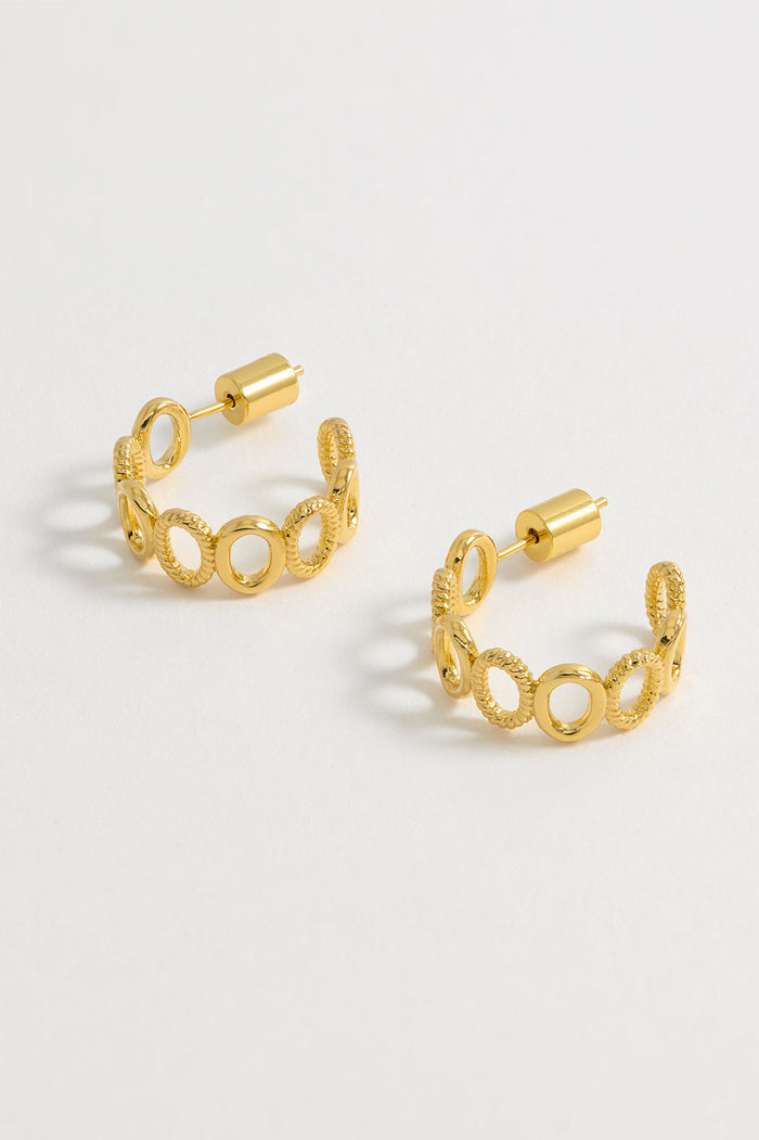 Estella Bartlett Textured Oval Hoops Gold Plated