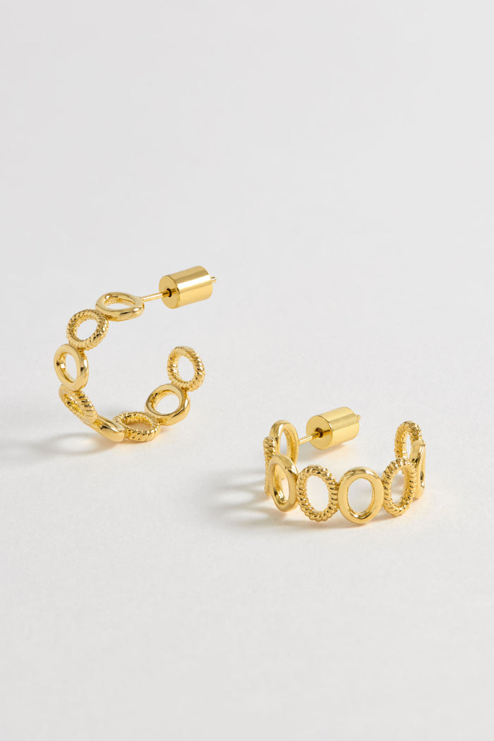 estella bartlett Textured Oval Hoops Gold Plated