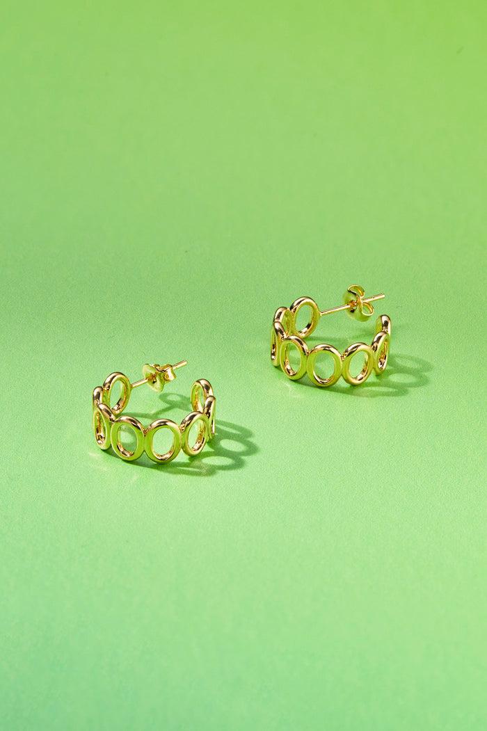 Estella Bartlett Textured Oval Hoops Gold Plated