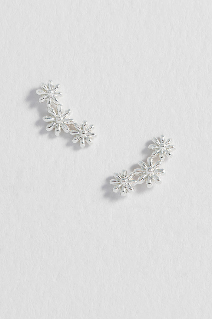 estella bartlett Triple Flower Studs Silver Plated