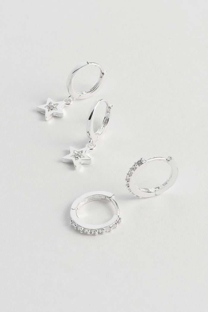 estella bartlett Twinkle Earring Set Silver Plated