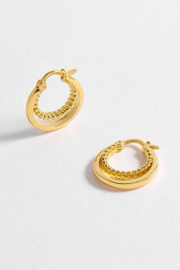 Estella Bartlett Twisted Double Hoops Gold Plated