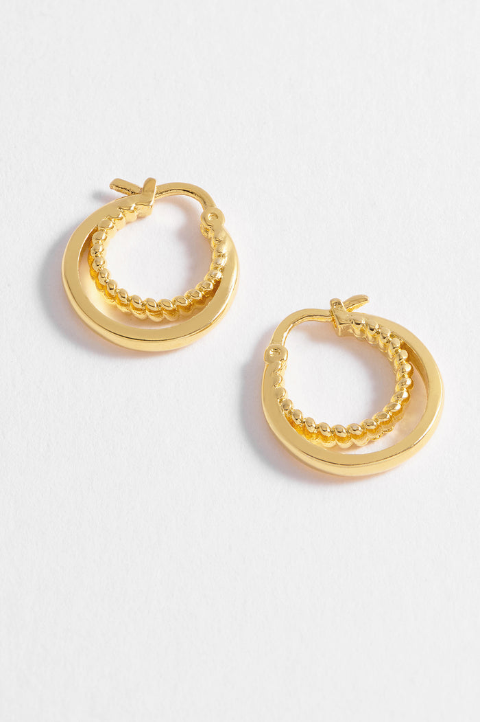 estella bartlett Twisted Double Hoops Gold Plated