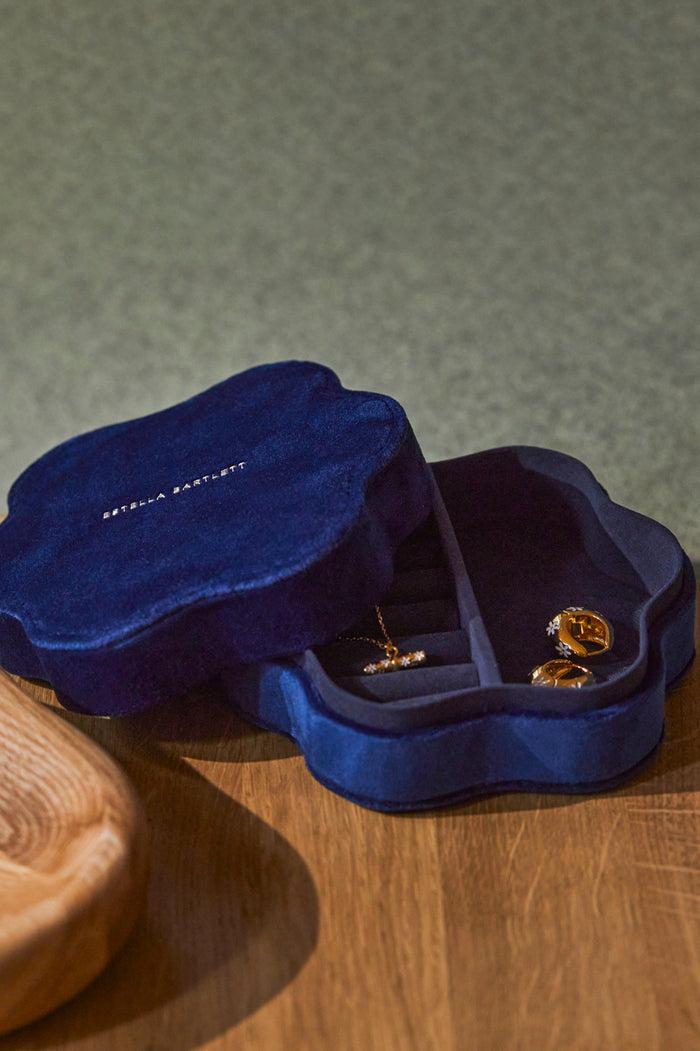 Estella Bartlett Wavy Jewellery Box Navy Velvet