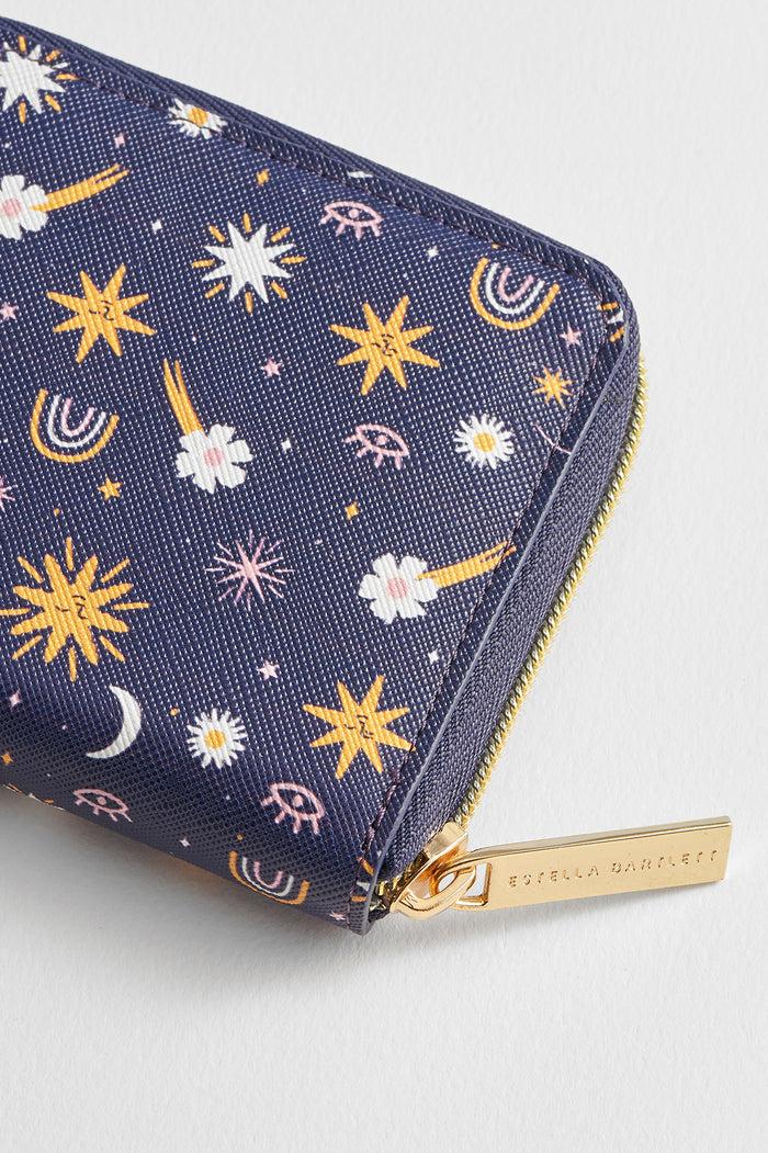 Estella Bartlett Zip Purse Navy Icons Print