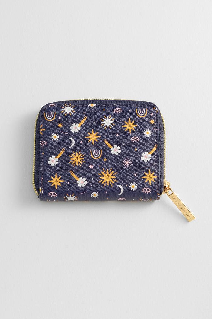 estella bartlett Zip Purse Navy Icons Print