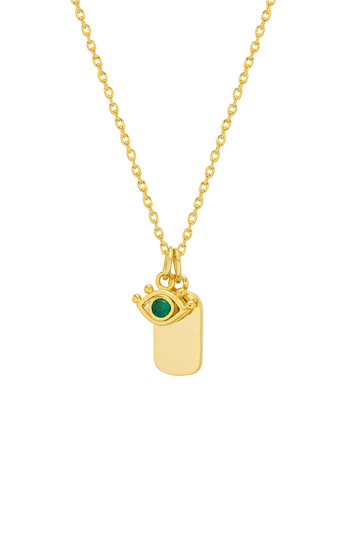 Estella Bartlett Evil Eye Necklace Gold Plated Packaging Message: Positive Vibes