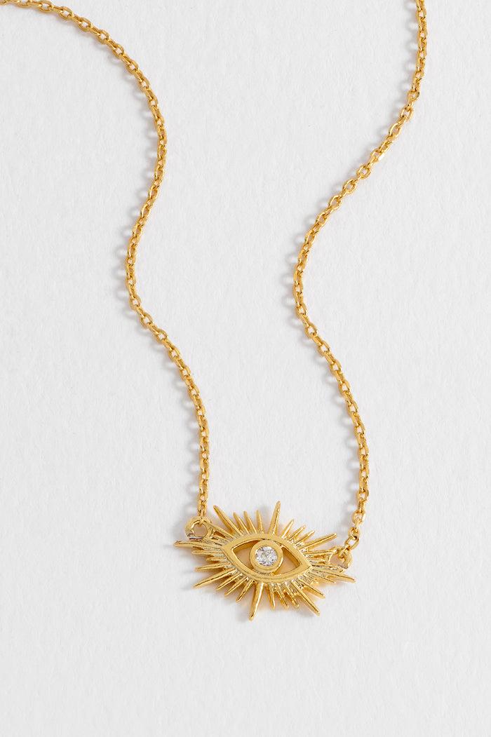 Estella Bartlett Evil Eye Star Burst Necklace Gold Plated Packaging Message: ONE OF A KIND