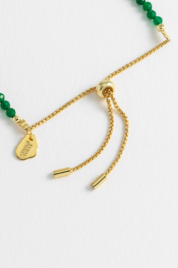 Estella Bartlett Faceted Amelia Bracelet Gold Plated | Green Agate