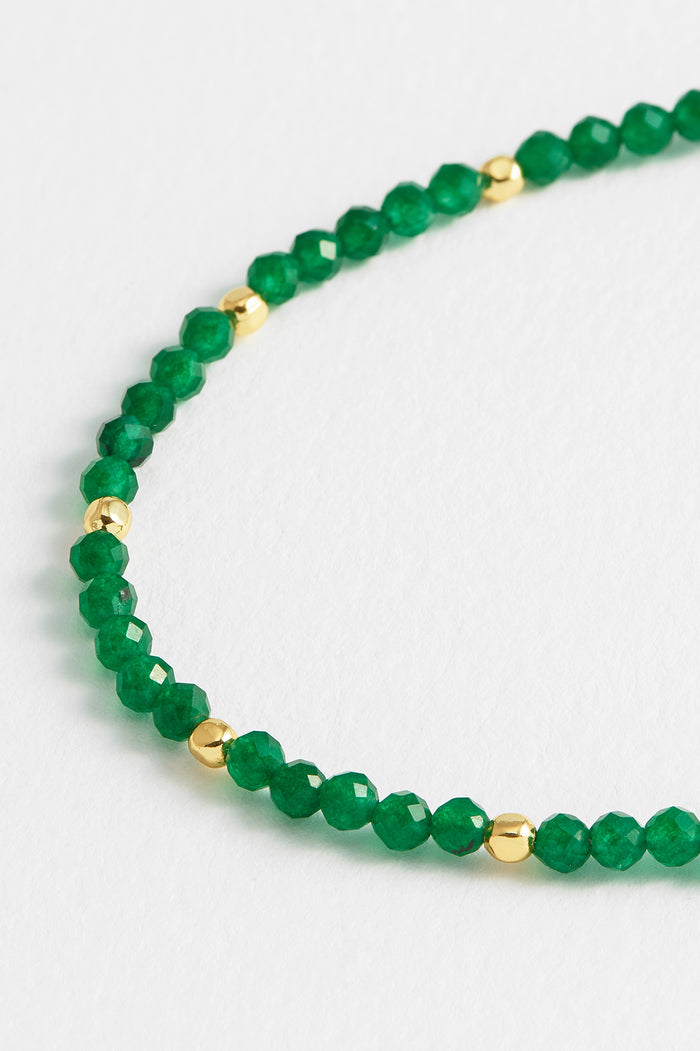 Estella Bartlett Faceted Amelia Bracelet Gold Plated | Green Agate