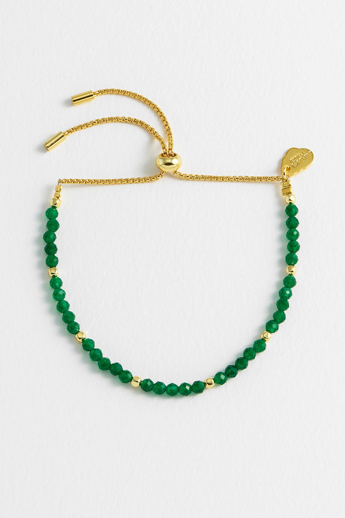 estella bartlett Faceted Amelia Bracelet Gold Plated | Green Agate