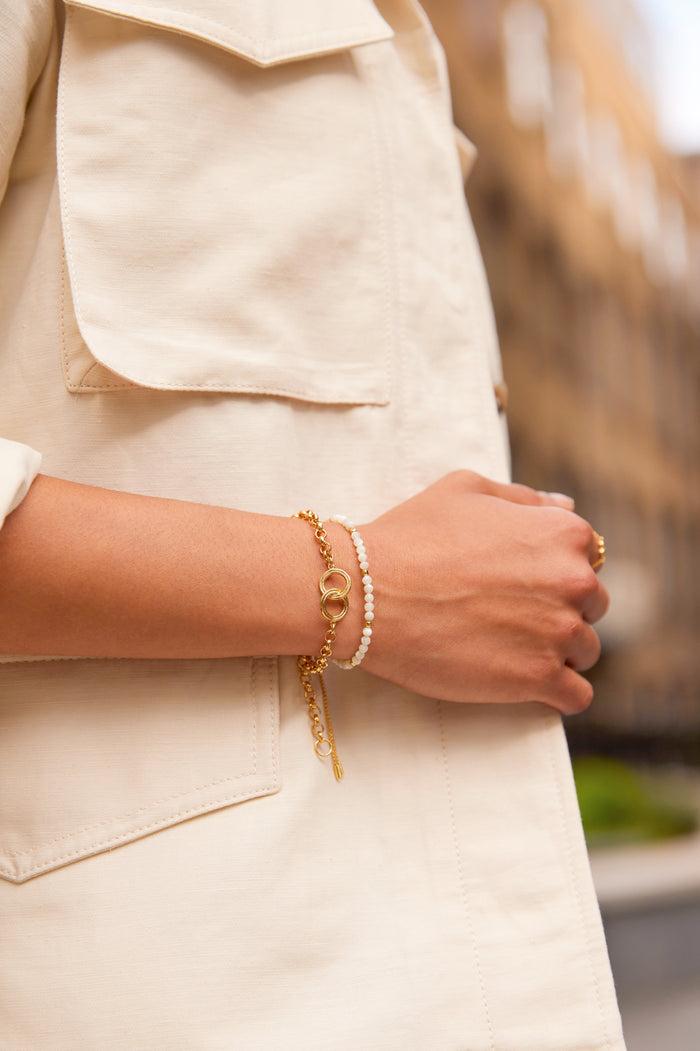 Estella Bartlett Faceted Amelia Bracelet Gold Plated | Pearl