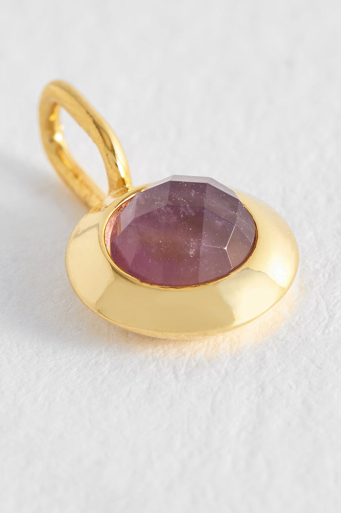 Estella Bartlett February Birthstone Charm Gold Plated | Amethyst