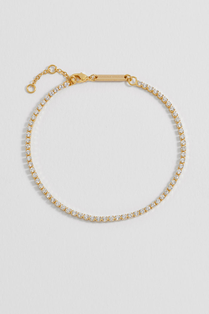 estella bartlett Fine CZ Tennis Bracelet Gold Plated | White CZ