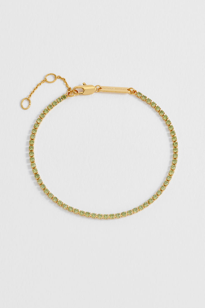 Estella Bartlett Fine Tennis Bracelet Gold Plated | Green CZ