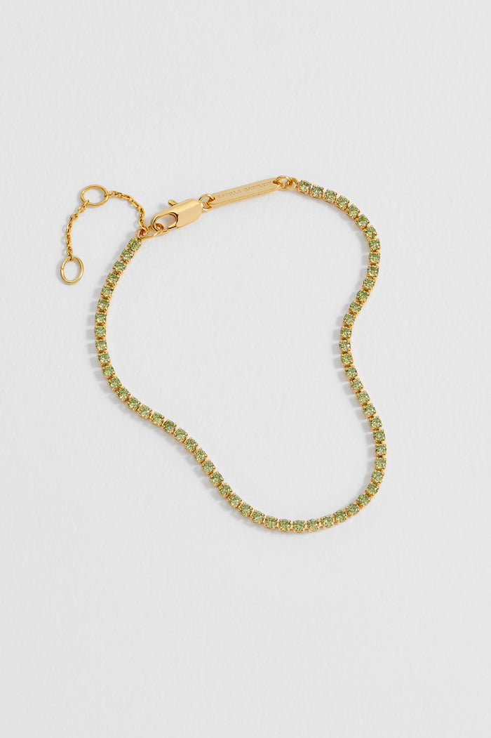 Estella Bartlett Fine Tennis Bracelet Gold Plated | Green CZ