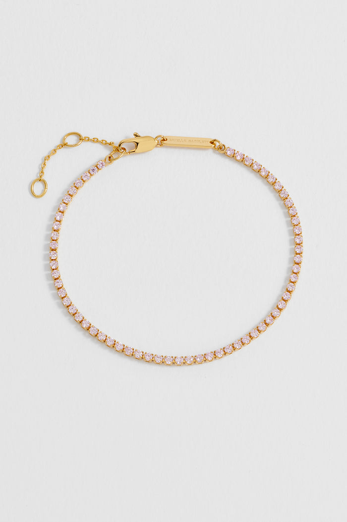 Estella Bartlett Fine Tennis Bracelet Gold Plated | Pink CZ