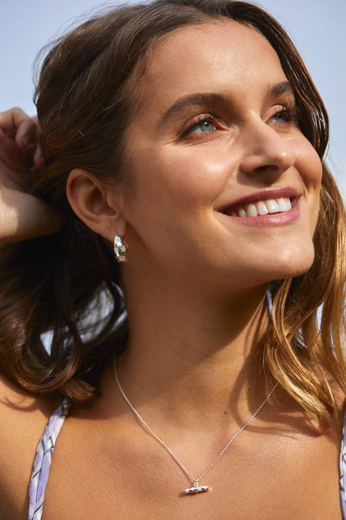 Estella Bartlett Floral T-Bar Necklace Silver Plated