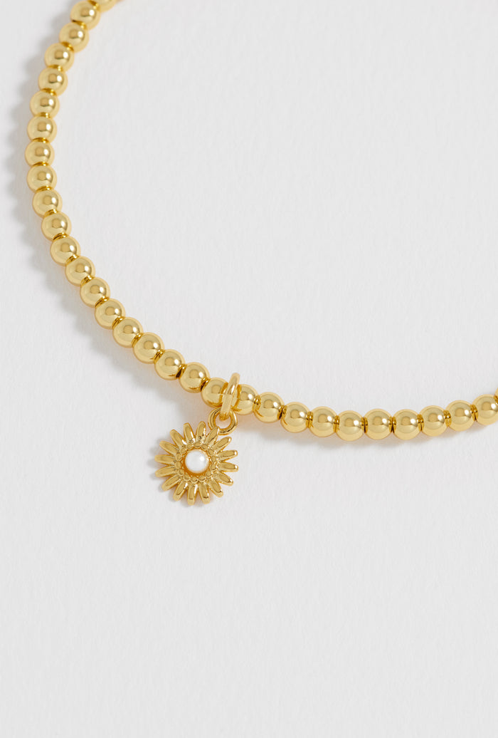 Estella Bartlett Flower And Pearl Sienna Bracelet Gold Plated | Pearl Packaging Message: Wonderful Mum