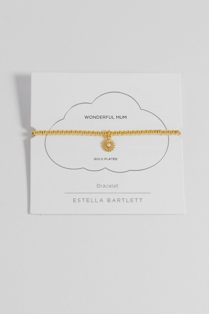 estella bartlett Flower And Pearl Sienna Bracelet Gold Plated | Pearl Packaging Message: Wonderful Mum