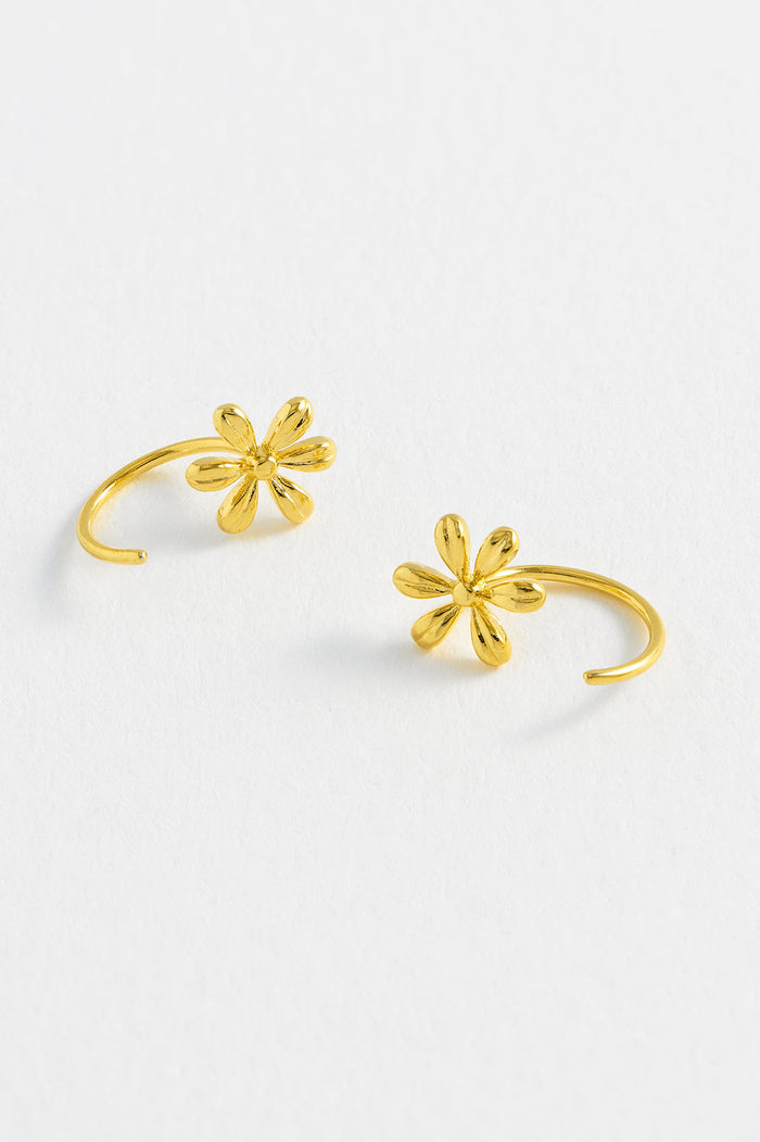 estella bartlett Flower Thread Through Hoops Gold Plated