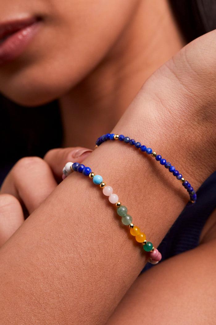 Estella Bartlett Gemstone Beaded Bracelet Gold Plated | Multi