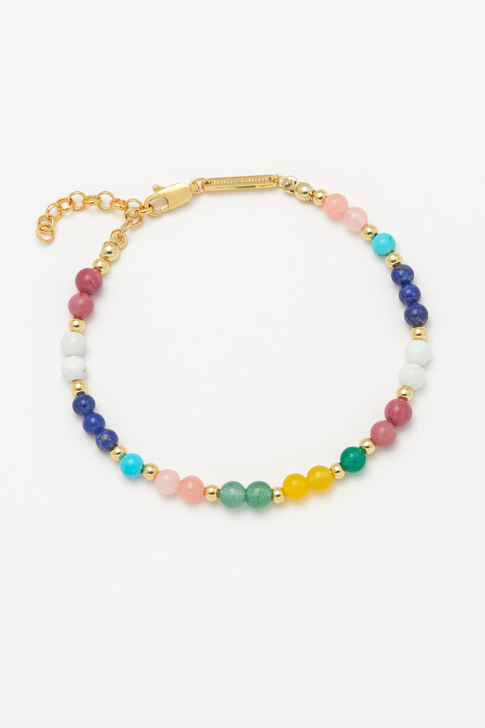 estella bartlett Gemstone Beaded Bracelet Gold Plated | Multi estella bartlett Gemstone Beaded Bracelet Gold Plated | Multi