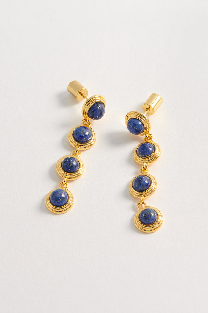 estella bartlett Gemstone Drop Earrings Gold Plated | Lapis