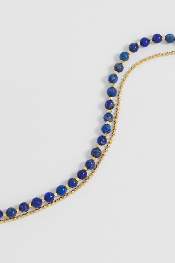 Estella Bartlett Gemstone Duo Bracelet Gold Plated | Lapis