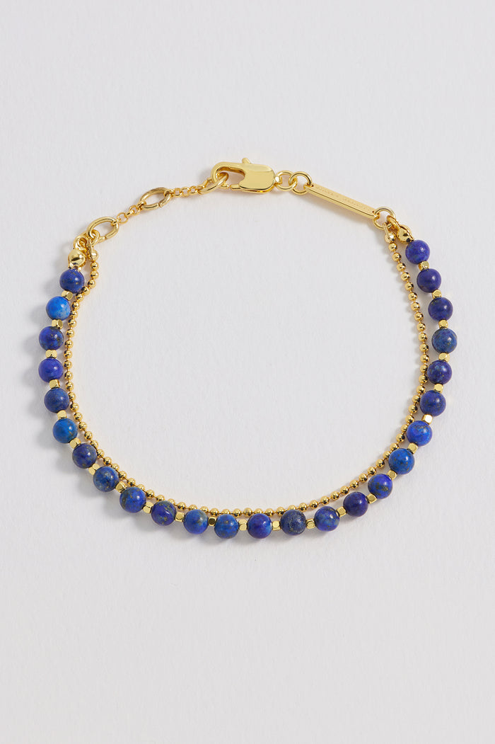 estella bartlett Gemstone Duo Bracelet Gold Plated | Lapis
