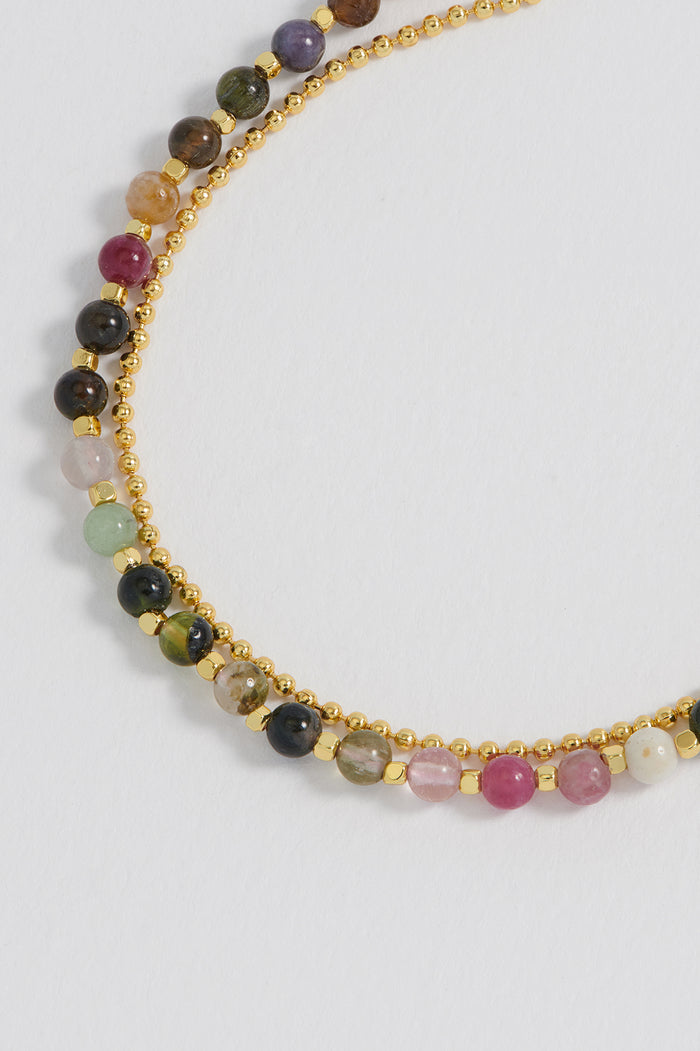 Estella Bartlett Gemstone Duo Bracelet Gold Plated | Tourmaline