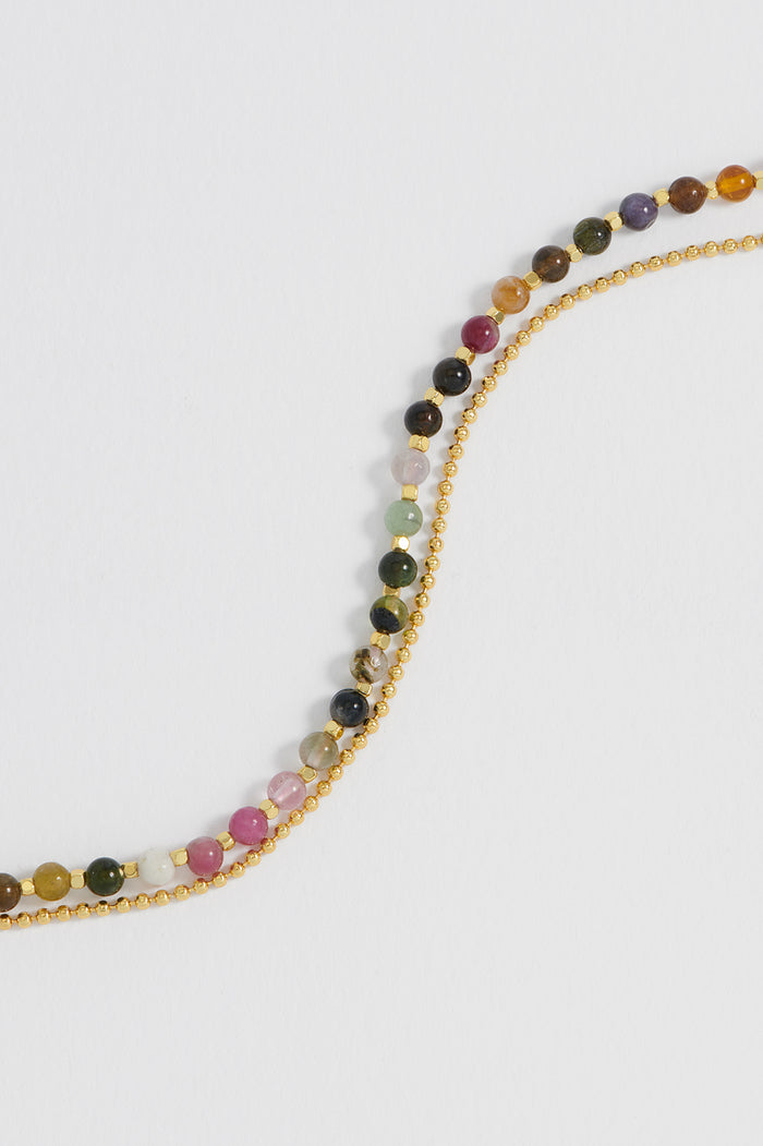 Estella Bartlett Gemstone Duo Bracelet Gold Plated | Tourmaline