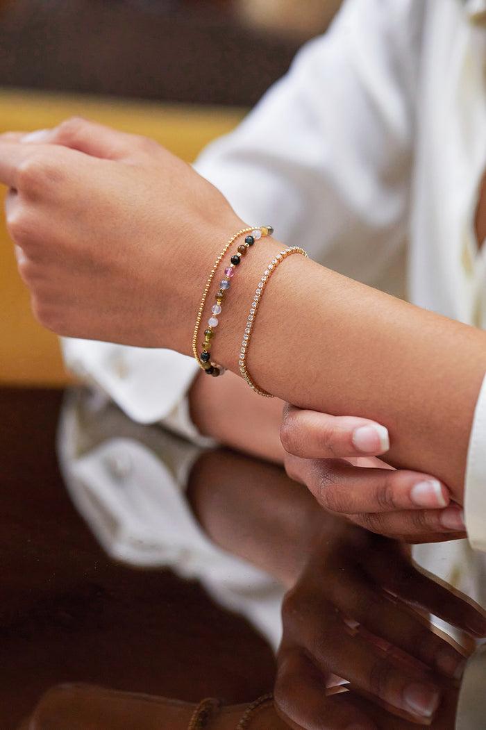 Estella Bartlett Gemstone Duo Bracelet Gold Plated | Tourmaline