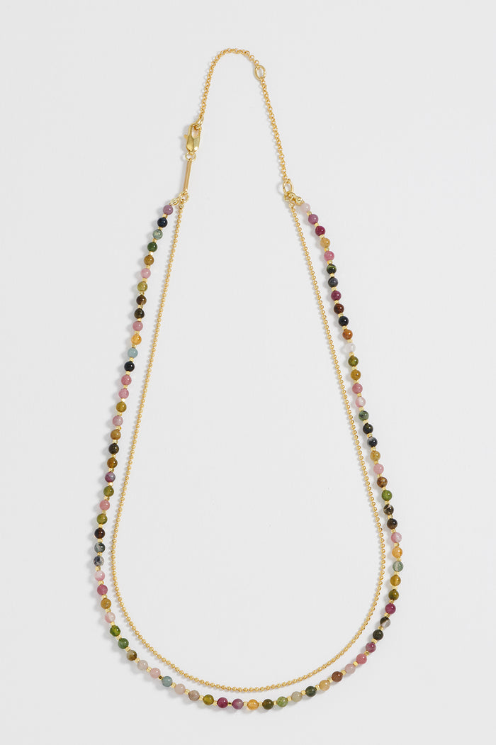 Estella Bartlett Gemstone Duo Necklace Gold Plated | Tourmaline
