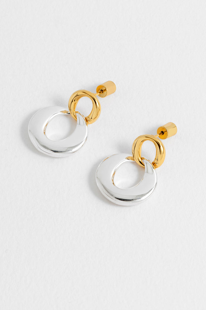 Estella Bartlett Gold And Silver Link Hoops Waterproof PVD Gold Plated