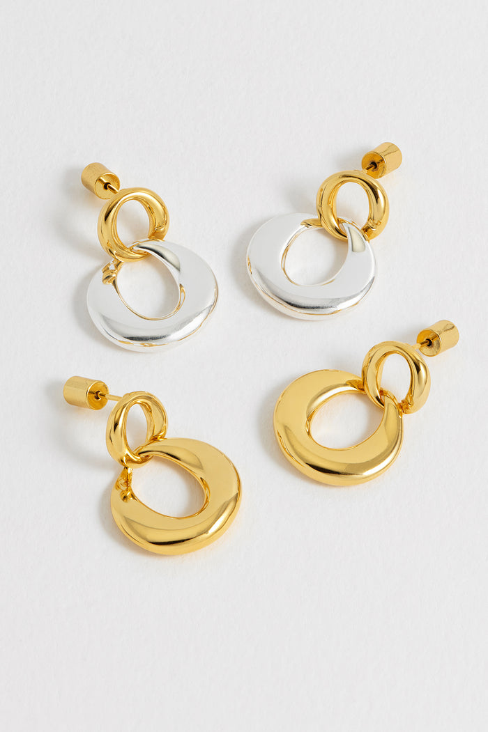 Estella Bartlett Gold And Silver Link Hoops Waterproof PVD Gold Plated