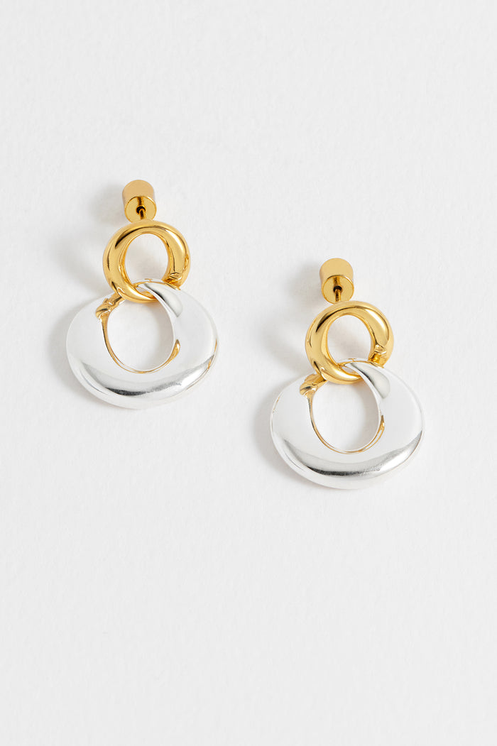 estella bartlett Gold And Silver Link Hoops Waterproof PVD Gold Plated estella bartlett Gold And Silver Link Hoops Waterproof PVD Gold Plated