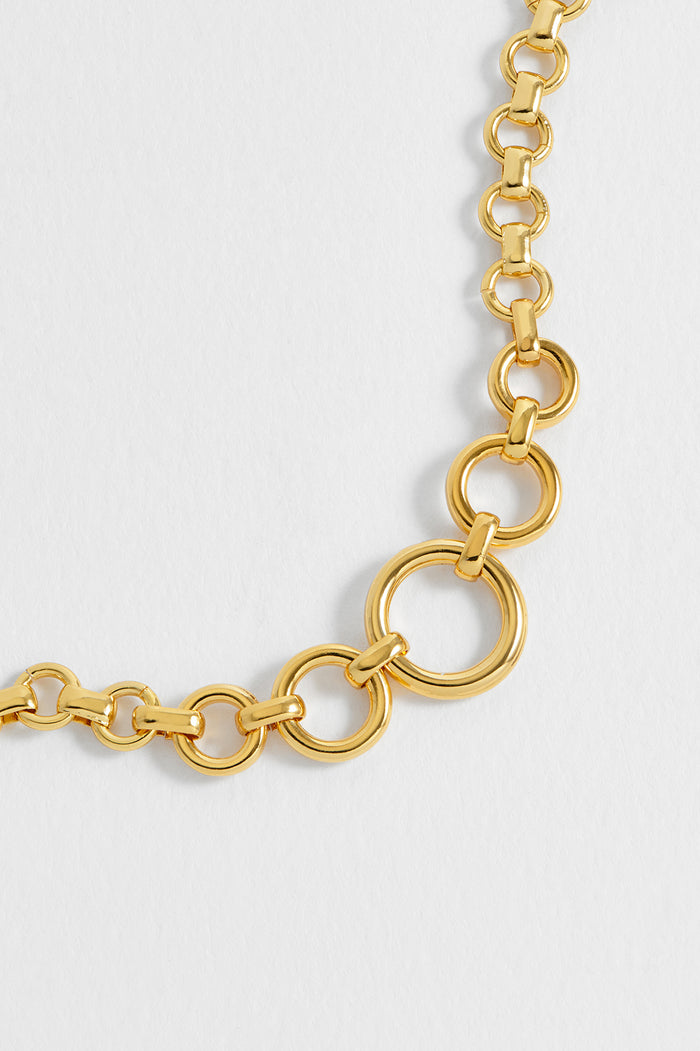 Estella Bartlett Graduated Round Link Chain Bracelet Gold Plated