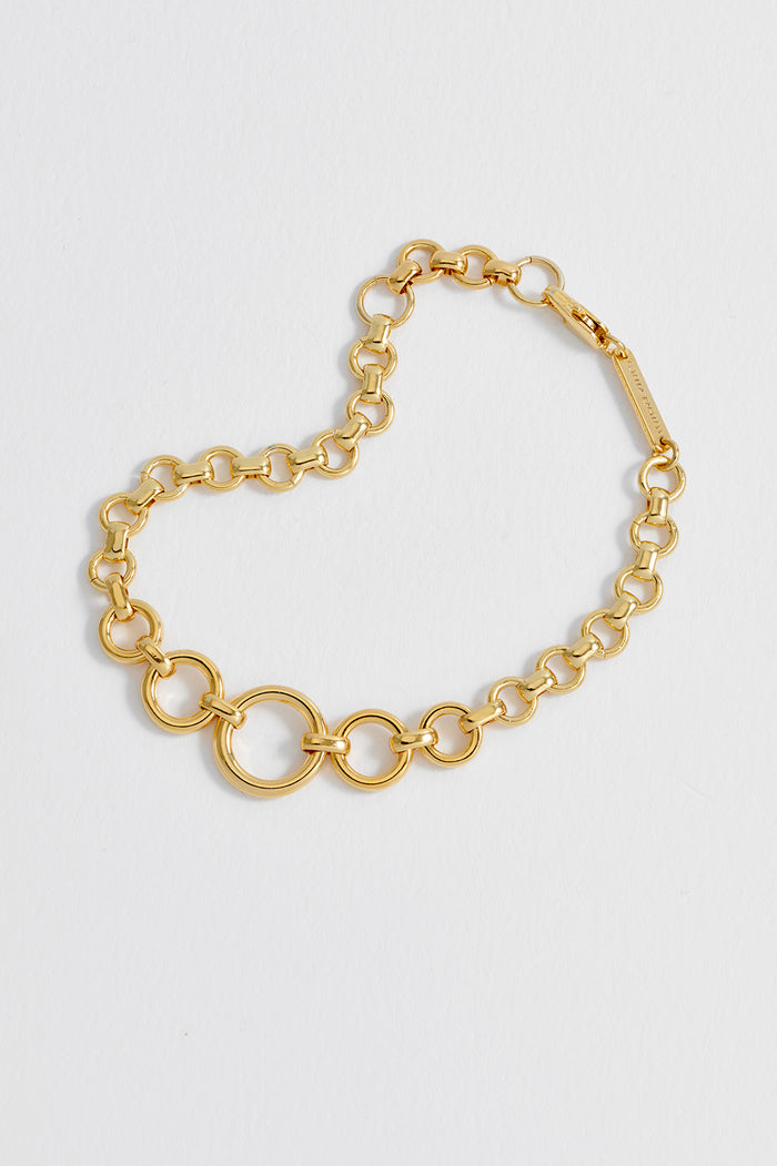 Estella Bartlett Graduated Round Link Chain Bracelet Gold Plated