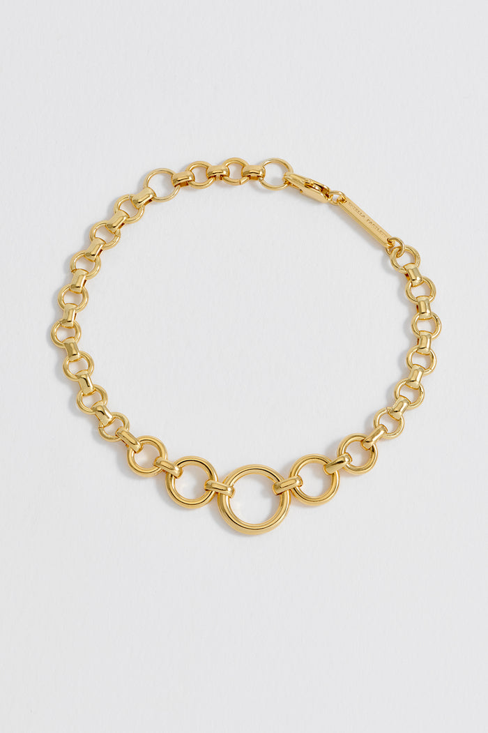 estella bartlett Graduated Round Link Chain Bracelet Gold Plated