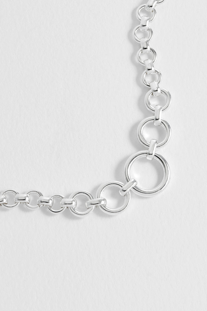 Estella Bartlett Graduated Round Link Chain Bracelet Silver Plated