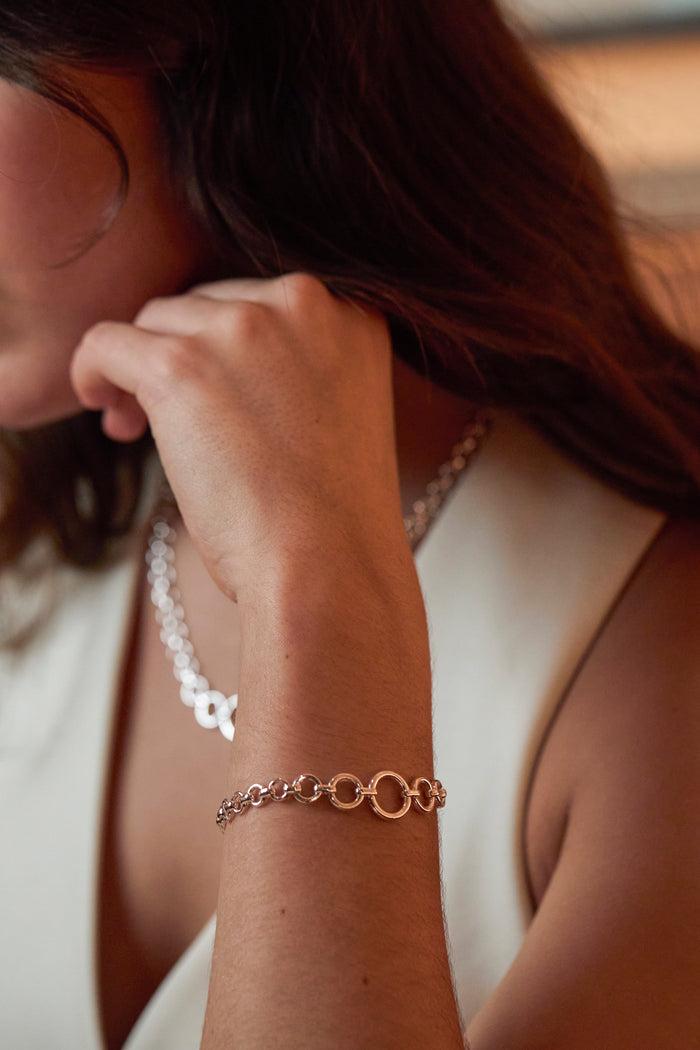 Estella Bartlett Graduated Round Link Chain Bracelet Silver Plated