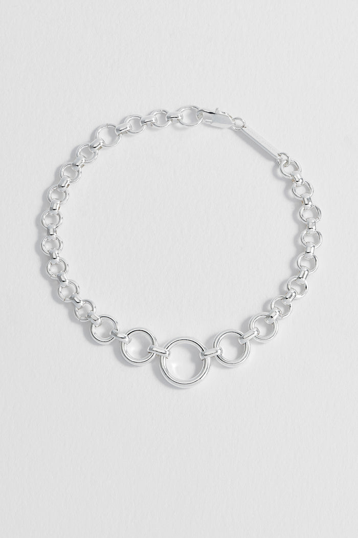estella bartlett Graduated Round Link Chain Bracelet Silver Plated estella bartlett Graduated Round Link Chain Bracelet Silver Plated