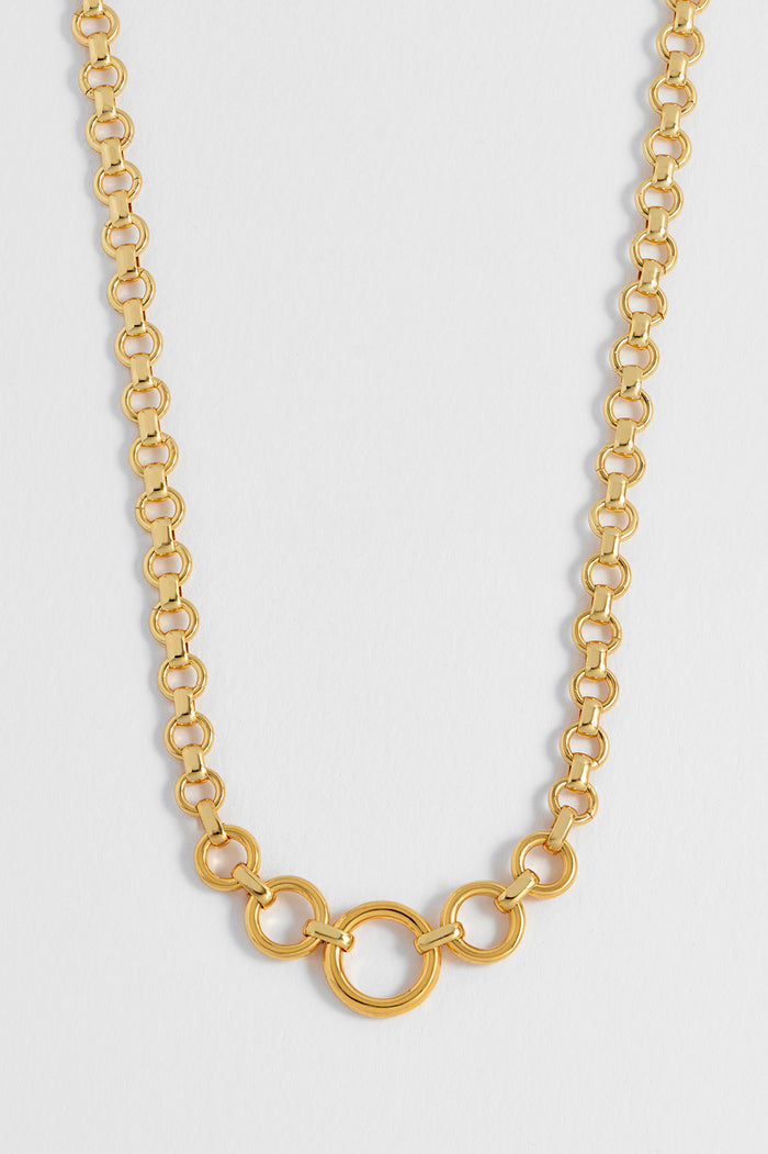 Estella Bartlett Graduated Round Link Chain Necklace Gold Plated